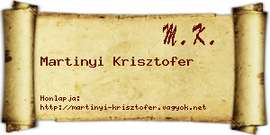 Martinyi Krisztofer névjegykártya